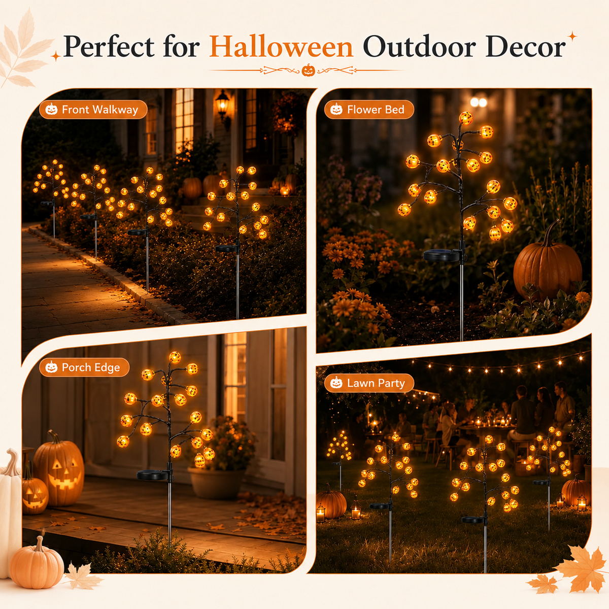 🎃 Solar Pumpkin Lights Light Up Your Halloween Yard 👻