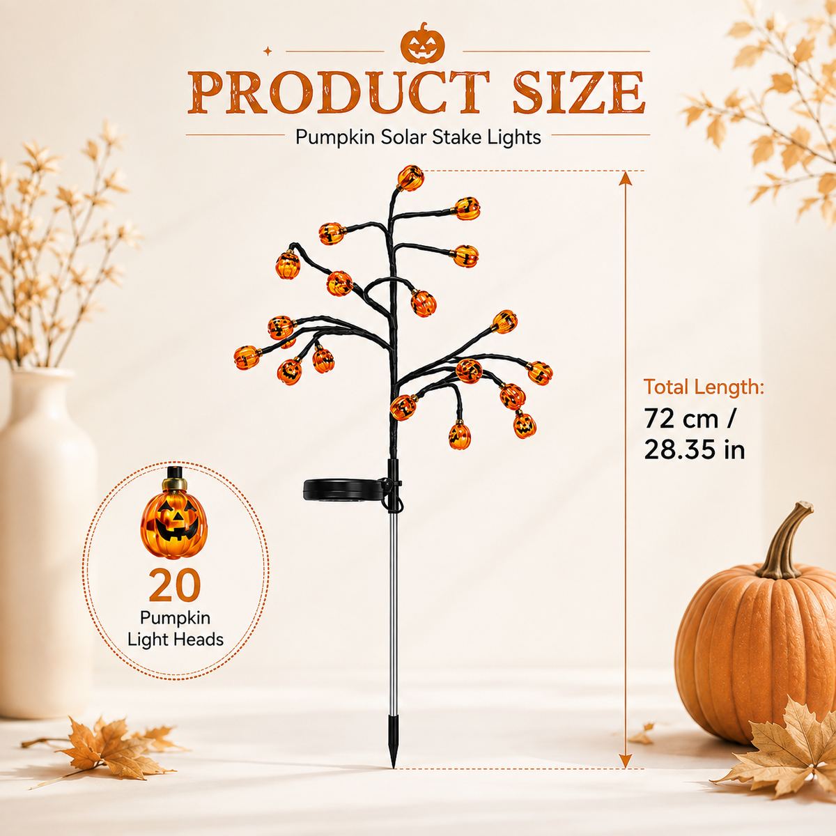 🎃 Solar Pumpkin Lights Light Up Your Halloween Yard 👻