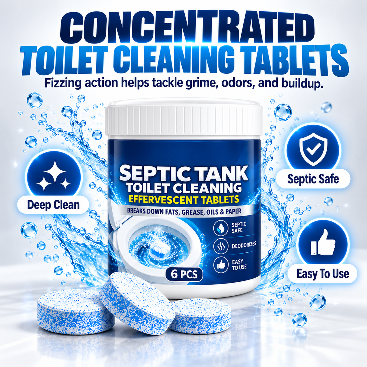 🚽 Drop, Fizz & Clean – Toilet Cleaning Tablets