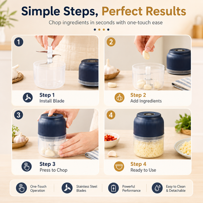 ⚡ Cordless Mini Food Chopper – Chop, Mince & Blend in Seconds