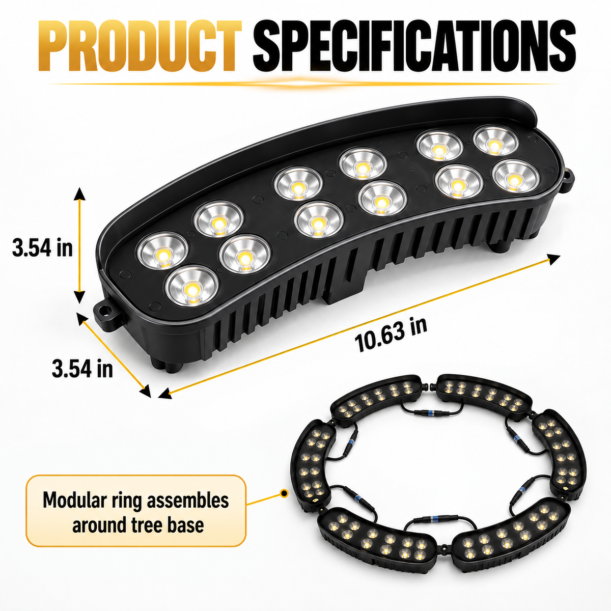 Single LED tree light module dimensions
