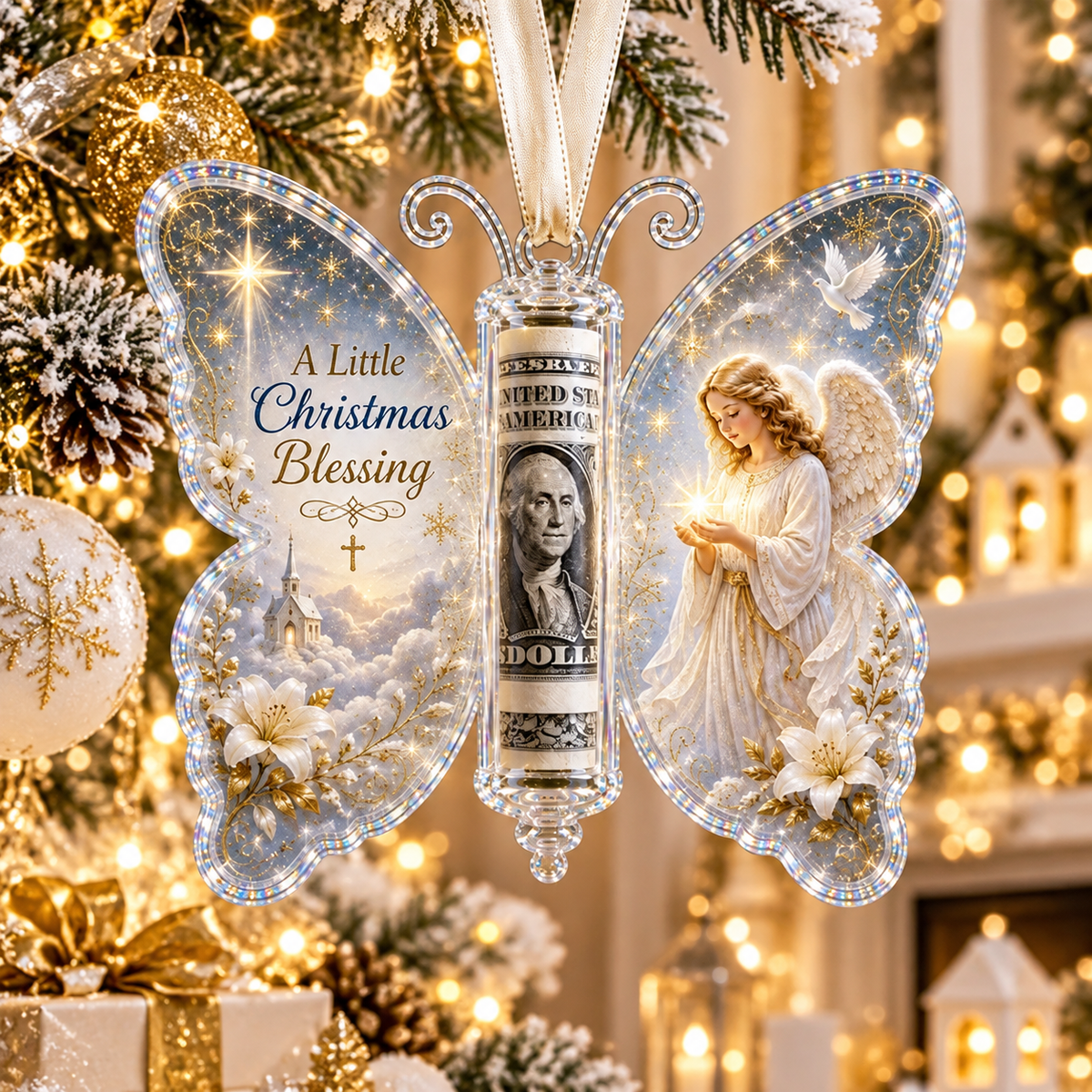 🎄 Christmas Money Butterfly Ornament – Creative Cash Gift Holder Keepsake 🦋💵