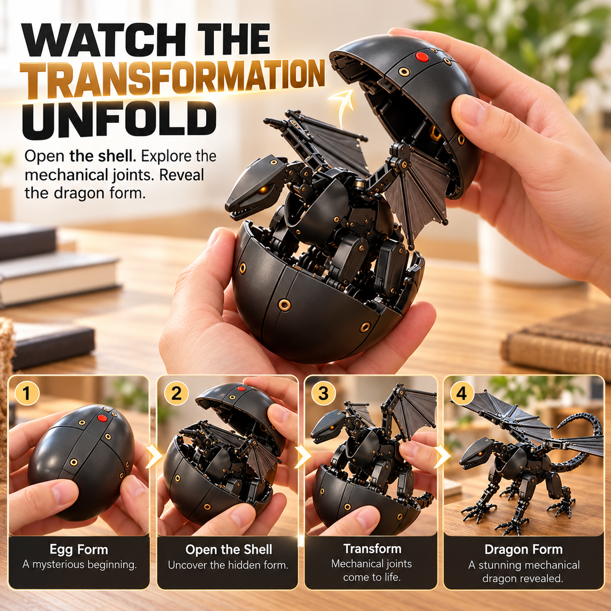 🥚🐉 DragonMorph – Magical Egg-to-Dragon Transforming Mechanical Toy | Unique Gift for Dragon Lovers