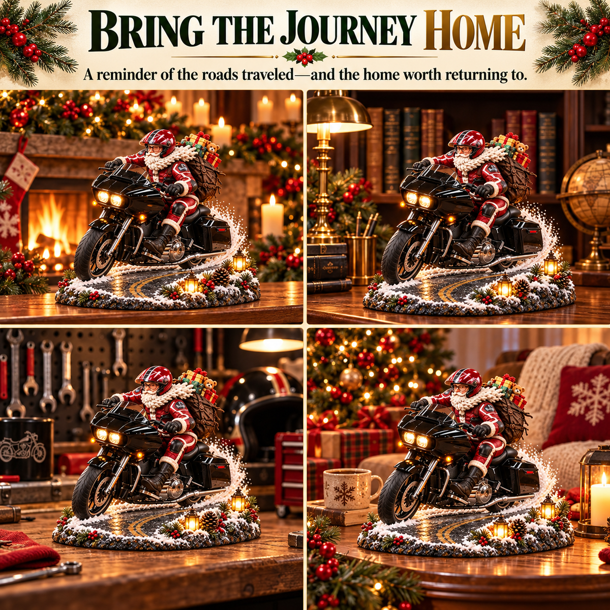 🏍️🎅 Santa’s Christmas Ride – Vintage Motorcycle Keepsake Collection