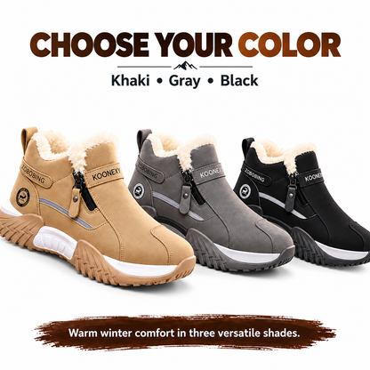 🔥 Cozy Fleece-Lined Winter Boots ❄️ Warm & Comfortable Anti-Slip Ankle Boots with Easy Side Zip