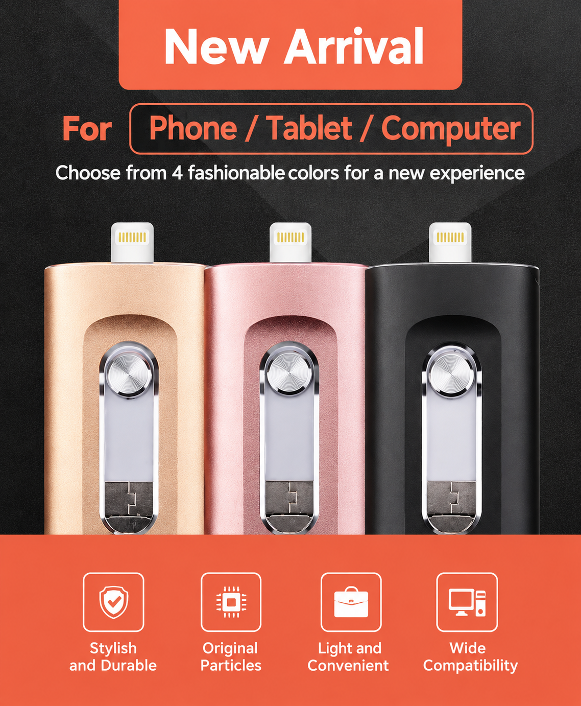 ⚡Easy To Take⚡Portable USB 3.0 Flash Drive | 3-in-1 Storage for All Devices