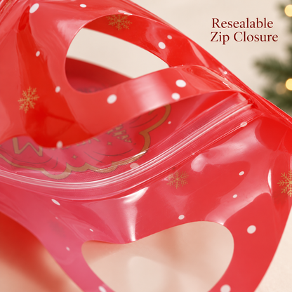 🎄 Christmas Self-Seal Treat Bags – Santa & Snowman Gift Bags for Cookies, Candy & Small Gifts