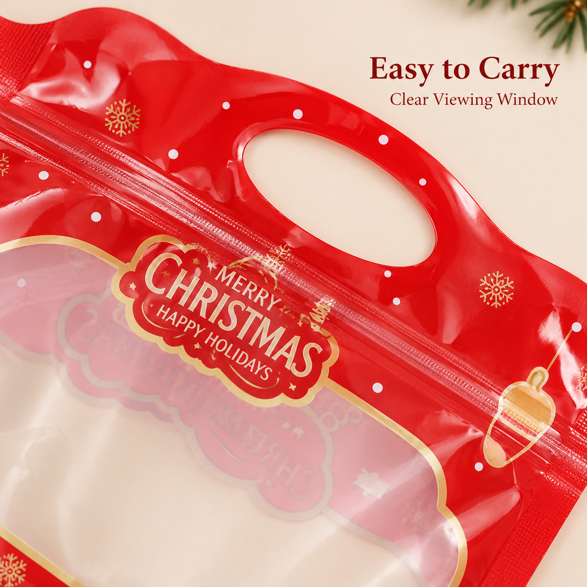 🎄 Christmas Self-Seal Treat Bags – Santa & Snowman Gift Bags for Cookies, Candy & Small Gifts