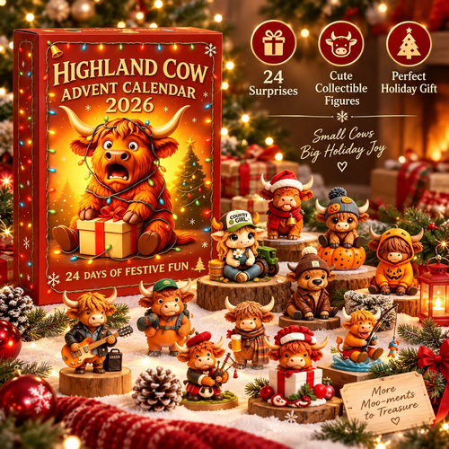 🐮🎄 Highland Cow Advent Calendar 2026 – 24-Day Collectible Figurine Countdown