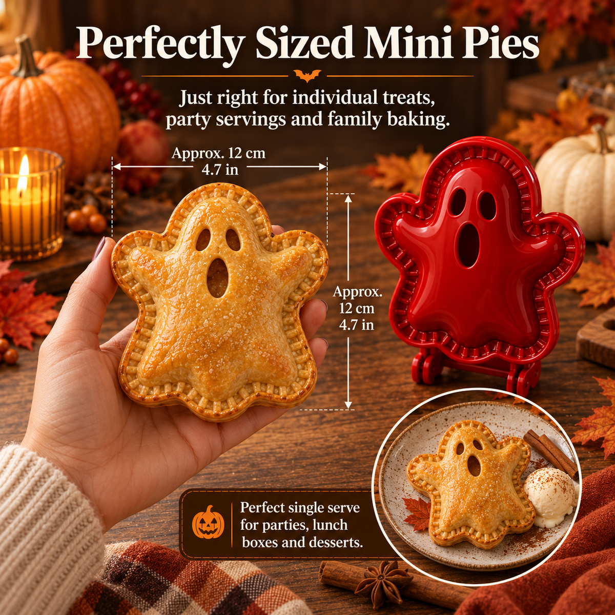🎃 8-Piece Halloween Mini Hand Pie Mold Set