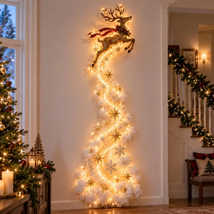 🎄 Christmas Magic Trail Wall Light – Festive LED Hanging Decor