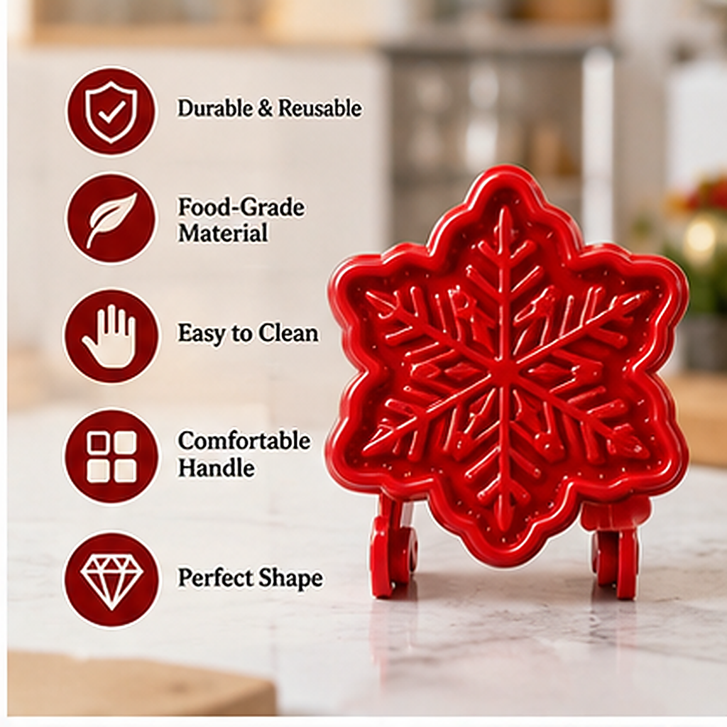 🎄 Christmas Cookie Molds – 8 Festive Press & Bake Designs