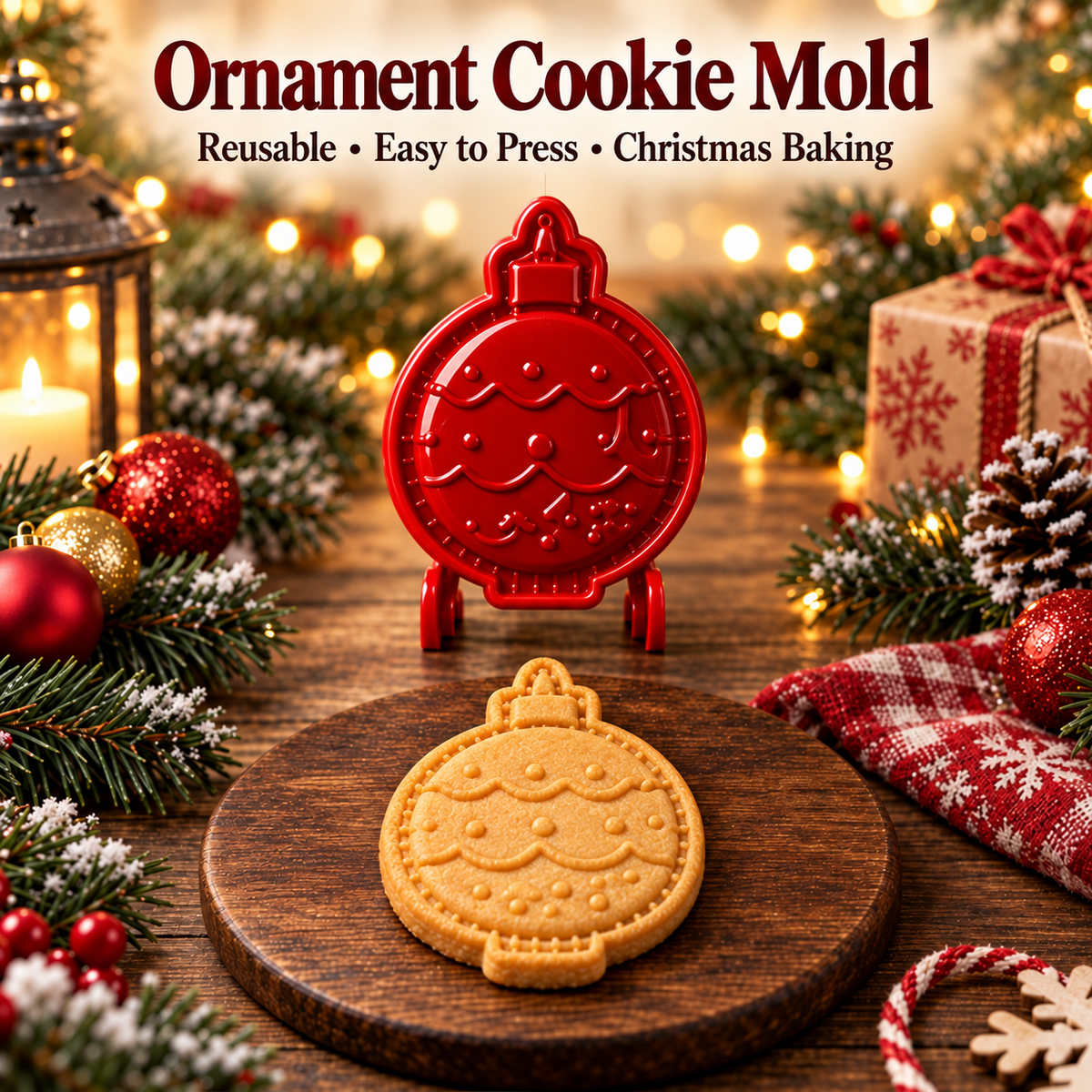 🎄 Christmas Cookie Molds – 8 Festive Press & Bake Designs