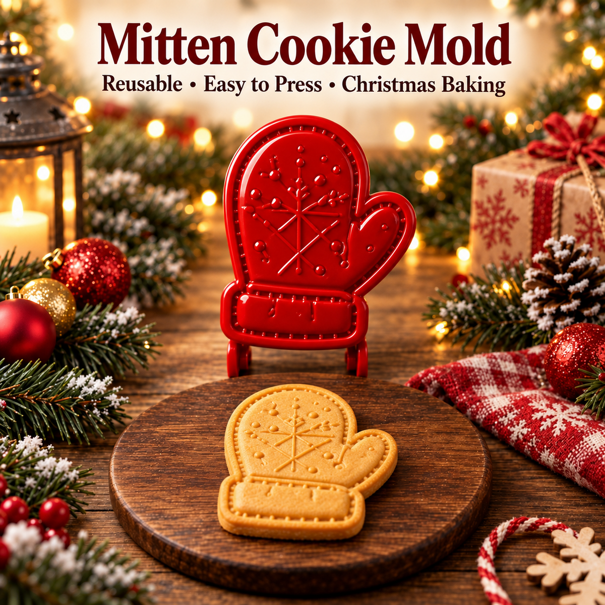 🎄 Christmas Cookie Molds – 8 Festive Press & Bake Designs