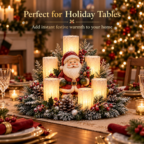 🎄 Lighted Christmas Candle Centerpiece – 3 Festive Tabletop Designs