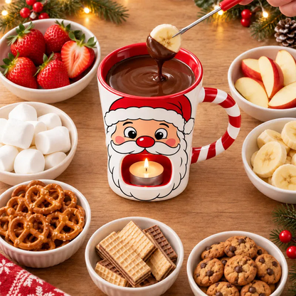 🎄 Christmas Fondue Mug – Warm Chocolate Dip for Holiday Nights
