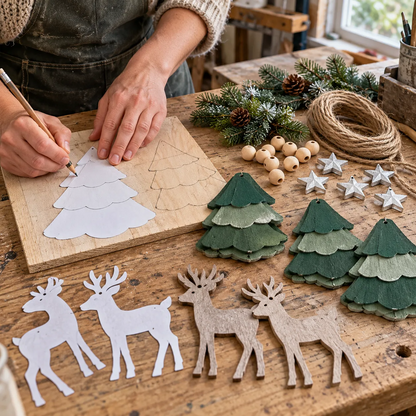 🦌🎁 Lighted Christmas Deer & Tree Garland – A Cozy Holiday Touch