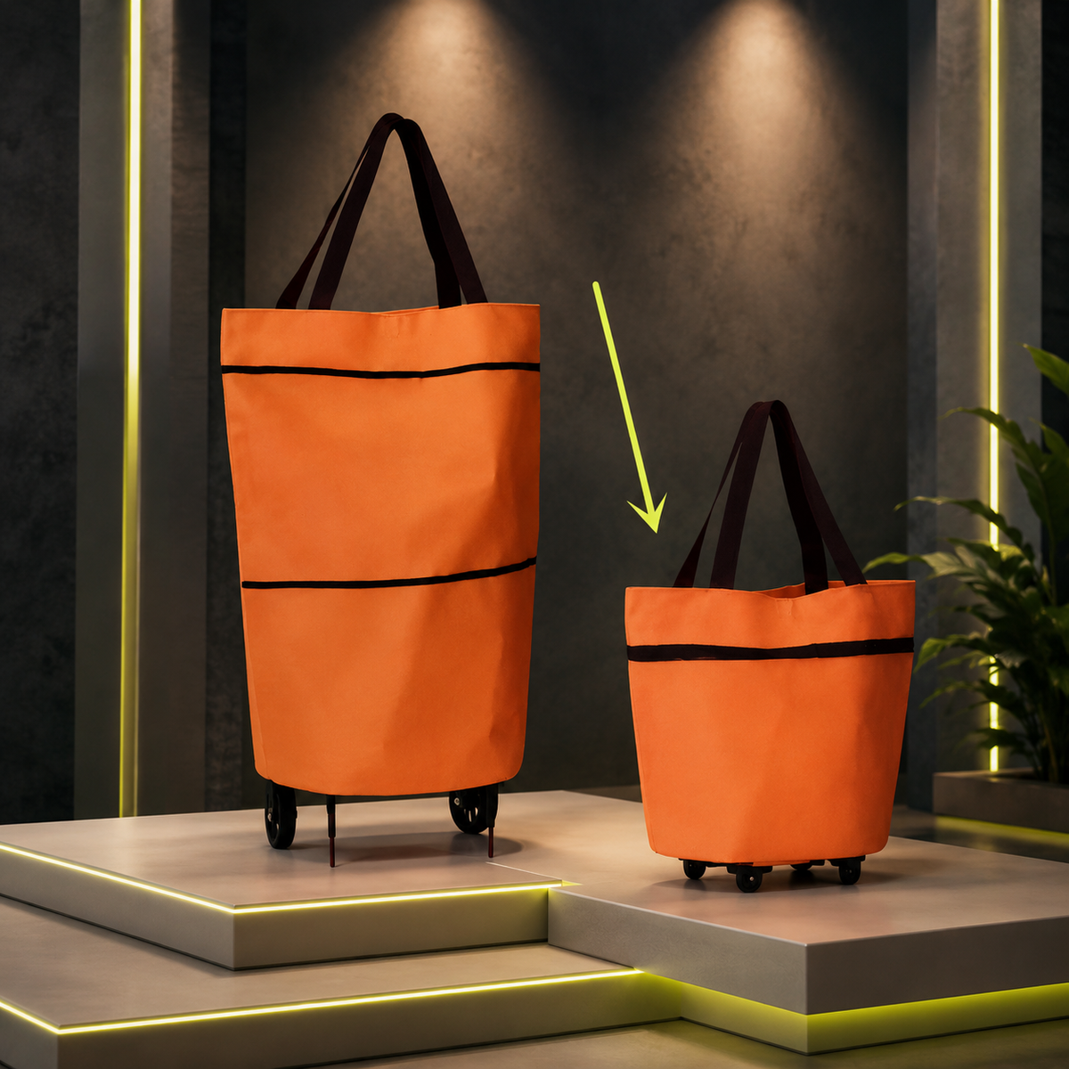 ✨ Collapsible Rolling Shopping Bag, Portable Foldable Wheeled Grocery Tote Bag Reusable Handbag For Supermarket Market Travel🌱✨