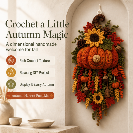 🧶 DIY Seasonal 3D Crochet Door Hanger Kit Collection | Coordinated Yarn, Filling, Accessories & Step-by-Step Instructions Included 💕