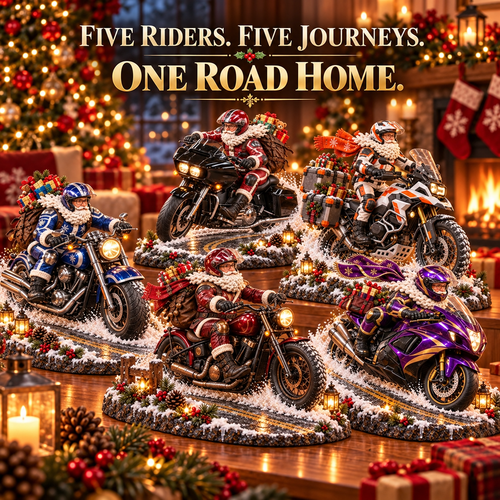 🏍️🎅 Santa’s Christmas Ride – Vintage Motorcycle Keepsake Collection