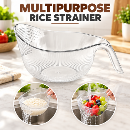🍚 Multi-Functional Rice Strainer with Handle – Easy-Drain BPA-Free Kitchen Colander