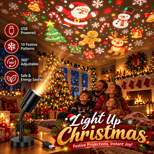 🎄 HD Christmas Projector – 6/10 Festive Scenes for Magical Holiday Displays