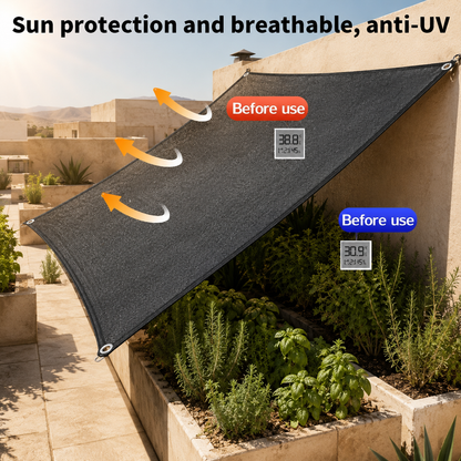 🎁Heavy‑Duty Sunblock Shade Cloth, Breathable Outdoor Shade Fabric for Patio, Garden, Backyard, Create Cool Comfortable Shaded Space