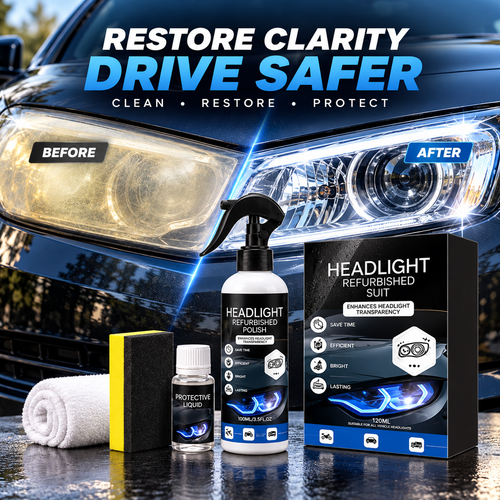 💡 Crystal Coating Headlight Restoration Fluid – Restore Clarity & Shine to Cloudy, Yellowed Headlights