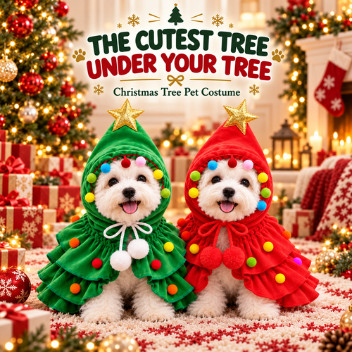 Christmas Tree Pet Costume for Dogs & Cats – Festive Holiday Outfit
