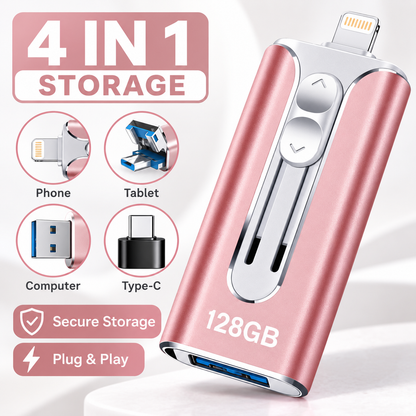⚡Easy To Take⚡Portable USB 3.0 Flash Drive | 3-in-1 Storage for All Devices