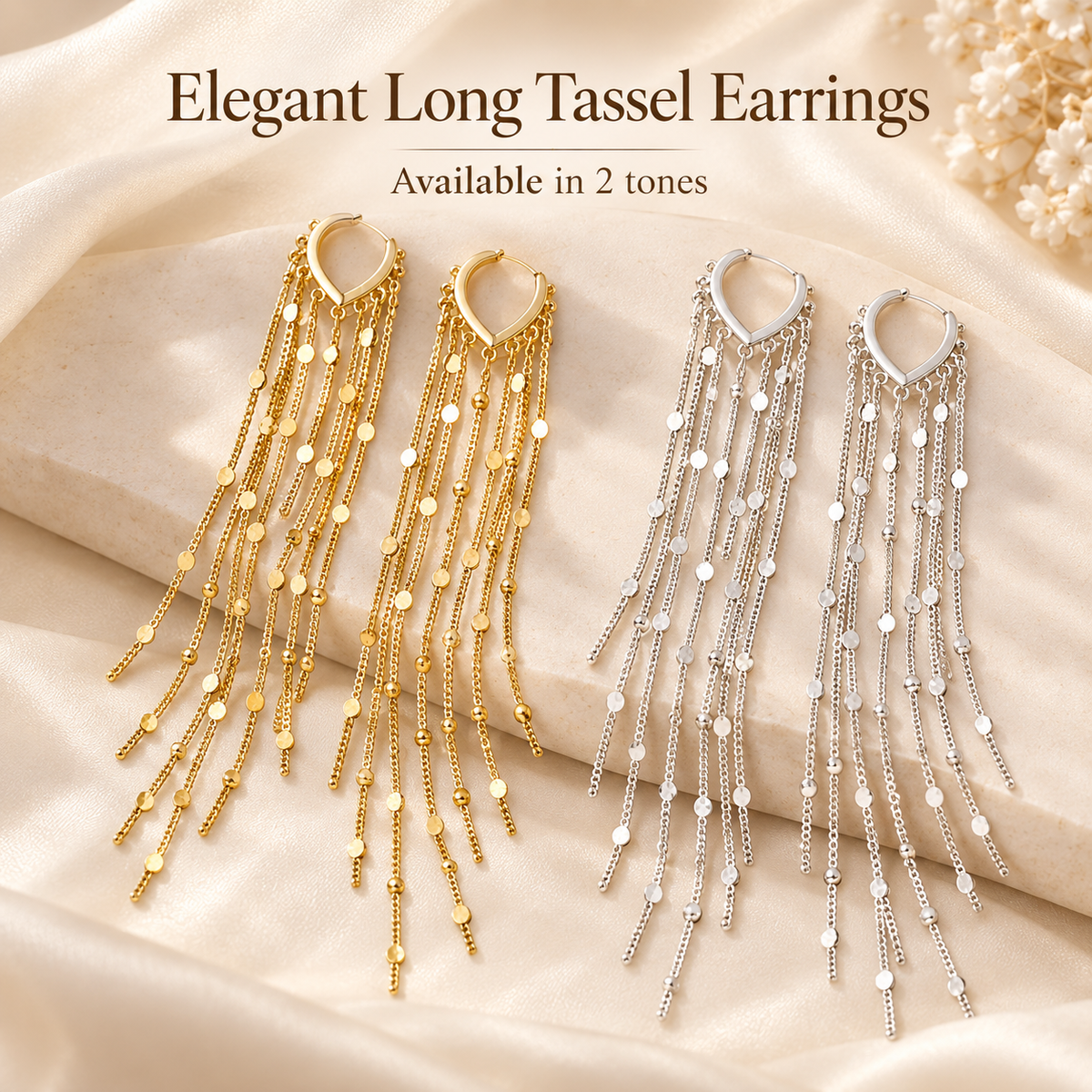 ✨ Elegant Long Tassel Statement Earrings for Women