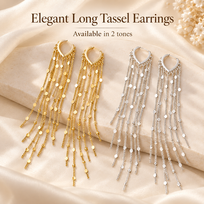 ✨ Elegant Long Tassel Statement Earrings for Women