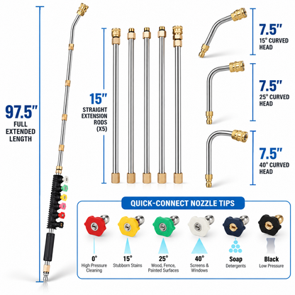 💦🚀 High-Pressure Washer Extension Wand Set – Reach Higher, Clean Faster & Easier! ✨