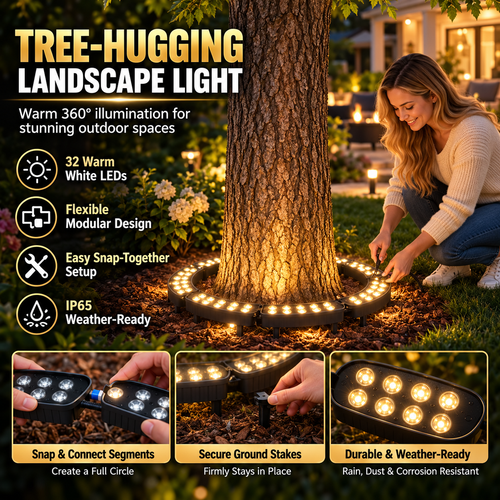 🌳 LED Ring Tree Light – Waterproof Outdoor Landscape Spotlight