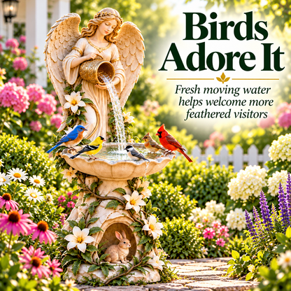 ✨🪽 Solar Angel Starlight Birdbath ☀️ – Solar-Powered Lighted Bird Waterer & Elegant Garden Decor