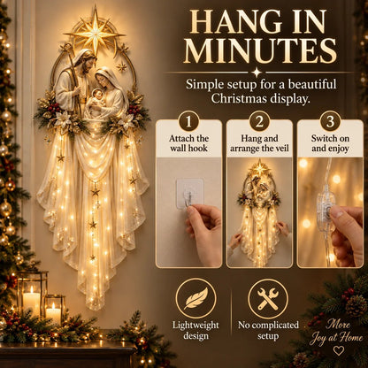 ✨ Holy Family Star Veil – Meaningful Christmas Wall Decor