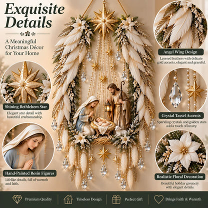 ✨👼 Heavenly Angel Wings Nativity Light✨ – Lighted Christmas Wall Decor  ✈️
