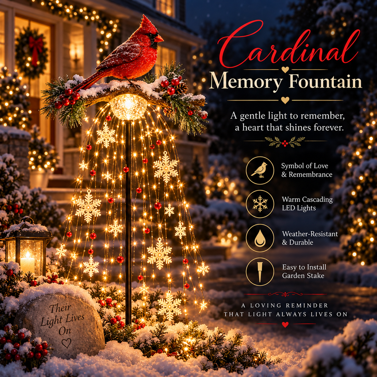 🔔🎄 Festive From Every Angle ✨– Magical Christmas Cascade Solar Garden Light🎄🎁