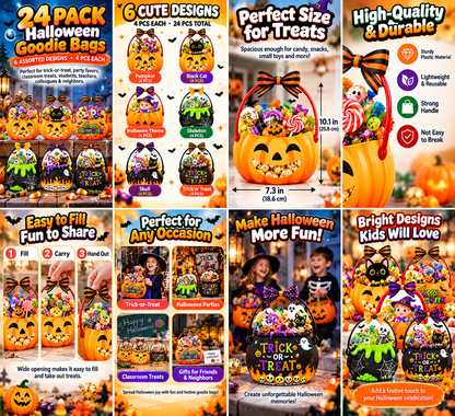 24-Pack Halloween Treat Bags | 6 Assorted Designs