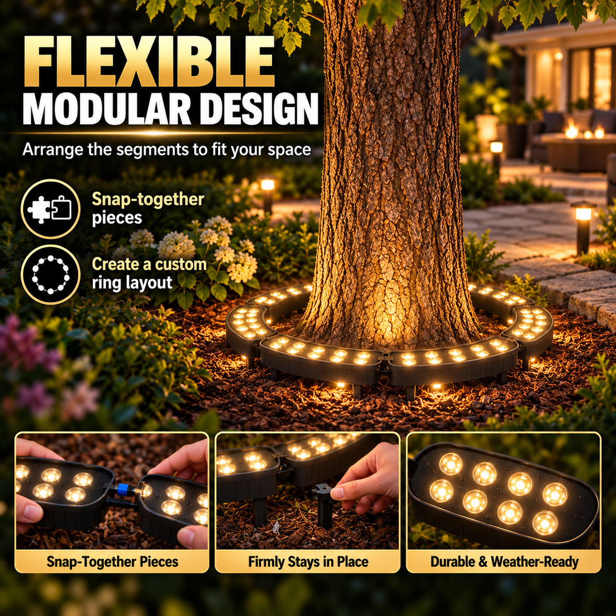 Flexible modular LED tree landscape lighting