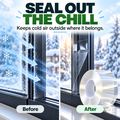💧 Clear Waterproof Weather Sealing Tape 🏠 – Transparent Window & Door Gap Seal
