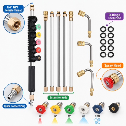 💦🚀 High-Pressure Washer Extension Wand Set – Reach Higher, Clean Faster & Easier! ✨