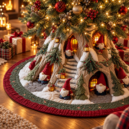 🎄✨ 3D Optical Illusion Christmas Tree Skirt – Festive Holiday Tree Decor 🎅