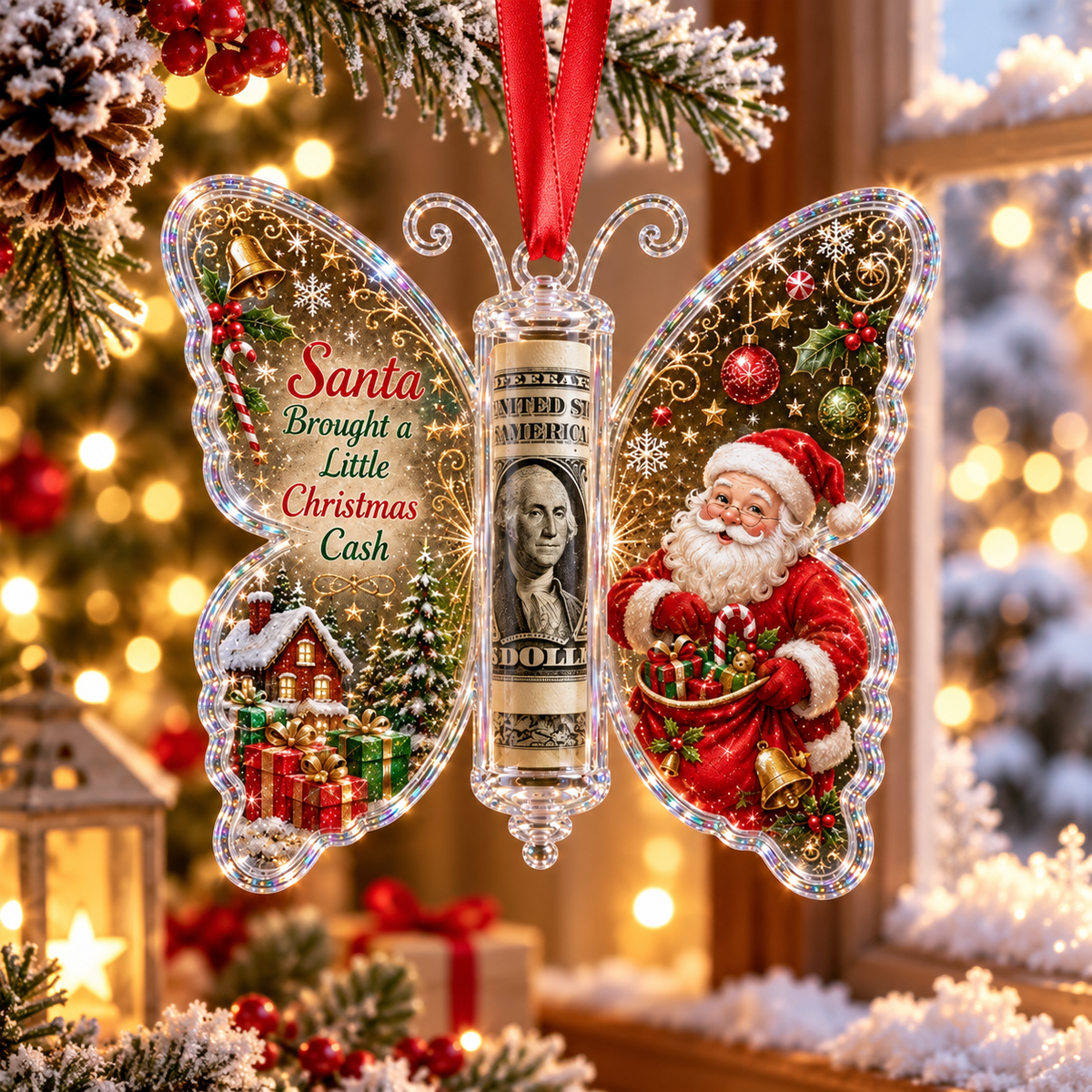 🎄 Christmas Money Butterfly Ornament – Creative Cash Gift Holder Keepsake 🦋💵