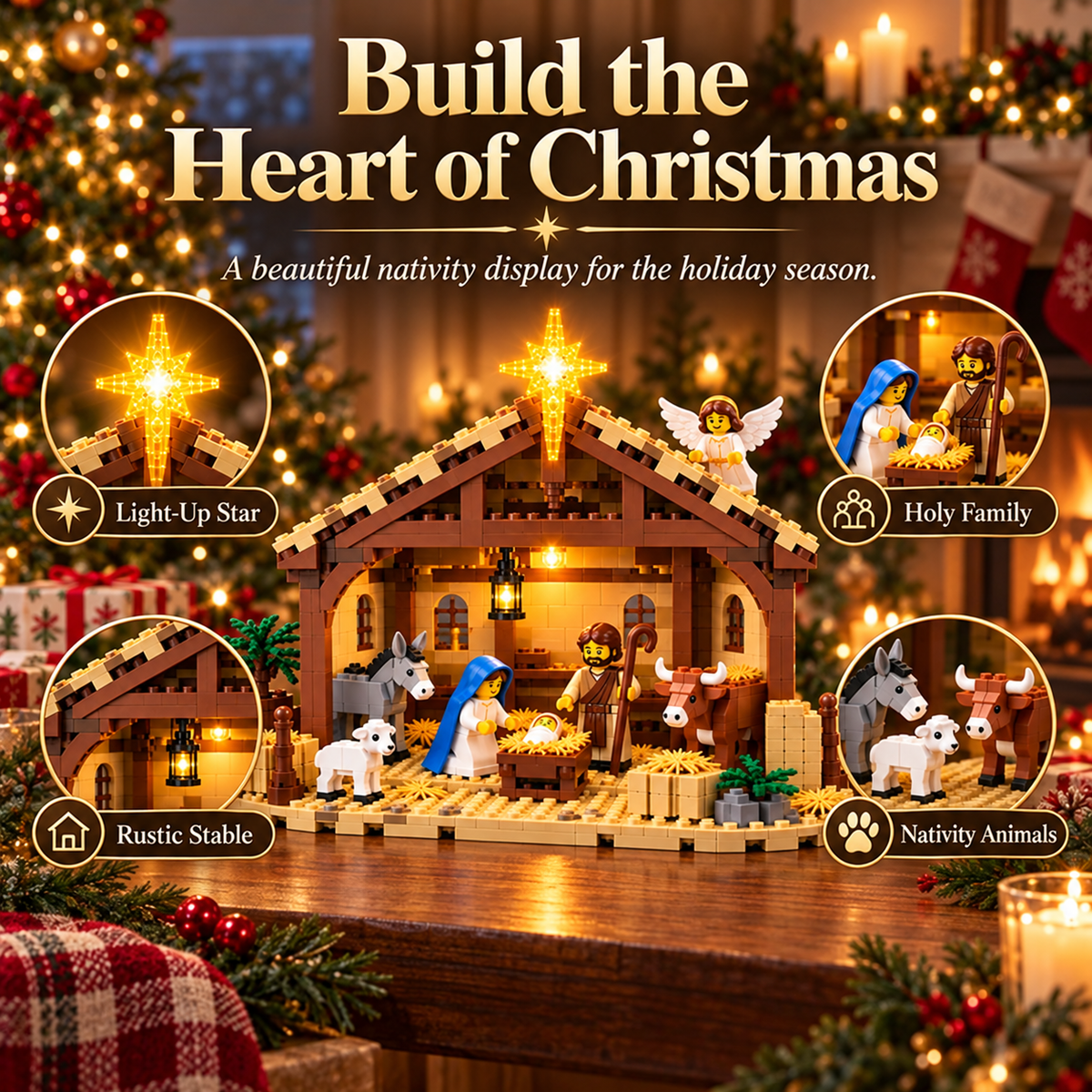 🎄🎁 Build the Christmas Story – DIY Nativity Scene Building Blocks Set for Holiday Decor & Gifts