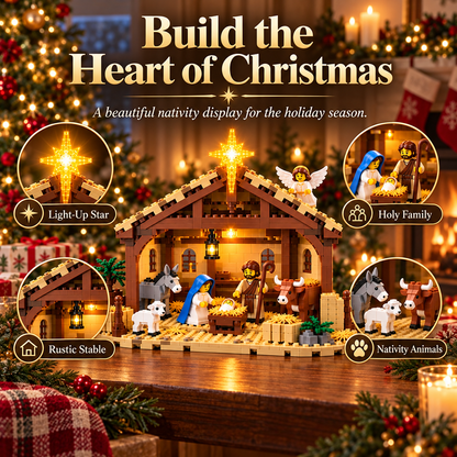 🎄🎁 Build the Christmas Story – DIY Nativity Scene Building Blocks Set for Holiday Decor & Gifts