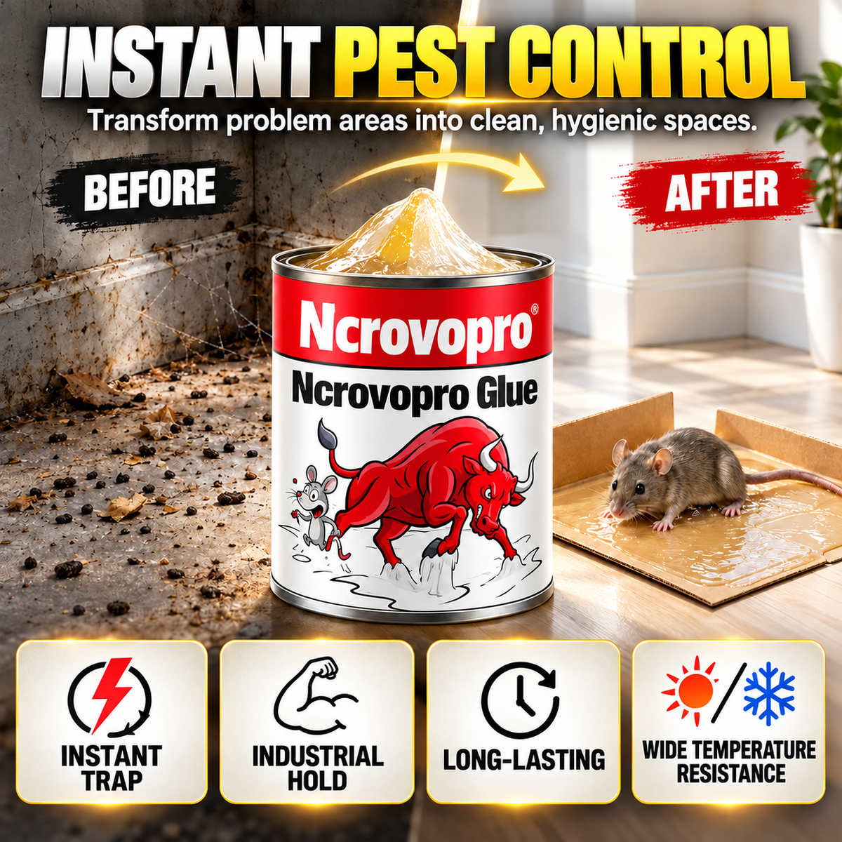 🐭💪 Ultra-Strong Mouse & Ncrovopro Trap – Powerful Rodent Control!