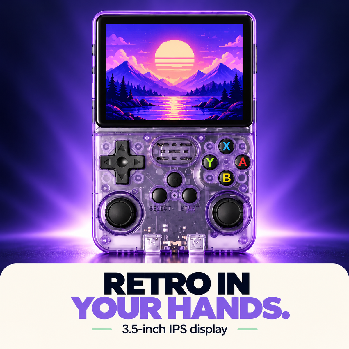 R36S 3.5-inch IPS screen and handheld display