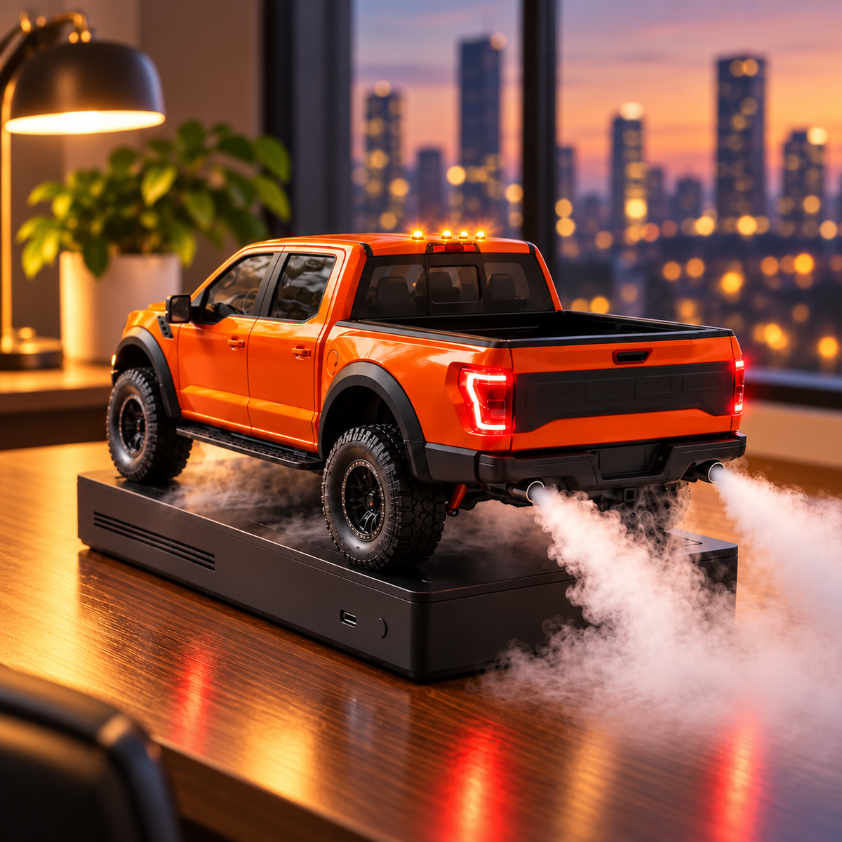 🚘 LED Pickup Truck Humidifier – Exhaust-Style Mist Effect & Cool Desktop Decor