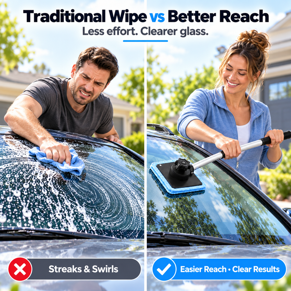 🚗✨ Dual-Sided Magnetic Windshield Cleaner – Effortless Streak-Free Glass Cleaning